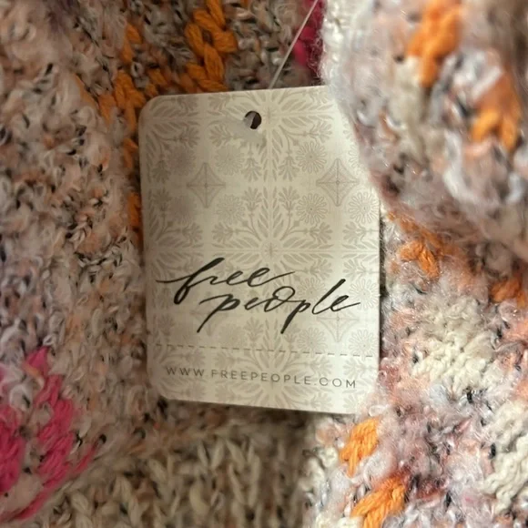 NWT Free People Forever Fair Isle Strawberry Knit Wrap Sweater Dress Small - Picture 10 of 10